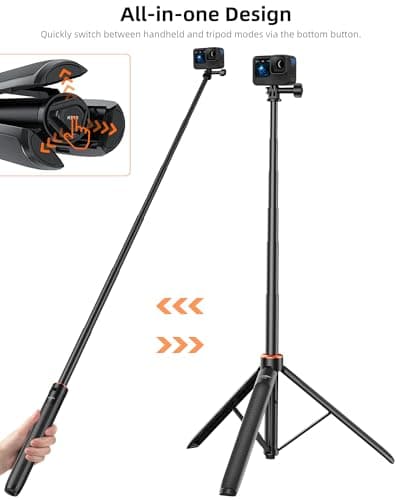 53"/135cm Selfie Stick Tripod, for DJI Osmo Pocket 4P/4/3/2, All GoPro — view 2