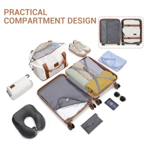 Kono 6 Piece Luggage Set ABS+PC Hard Shell 20/24/28 Inch Suitcase Bundle — view 4