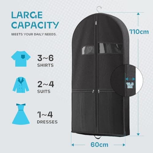 1PC Suit Bag for Man 60x110cm, Reusable Suit Carriers with Zipper Pocket — view 2