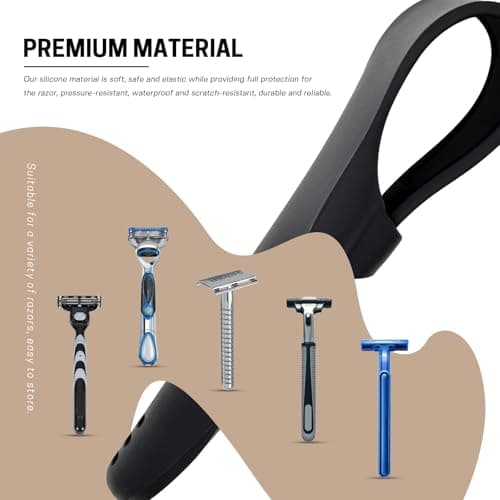 Skyzone Razor Protector Case - Waterproof Silicone Travel Cover for Manual Razors, Storage Organizer (Black)​ — view 3