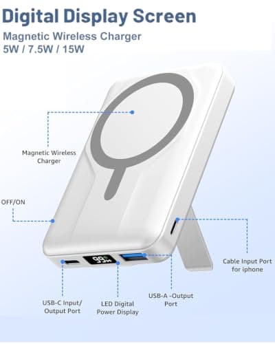 Azmuth for MagSafe Power Bank, 10000mAh Magnetic Wireless Portable Charger — view 3