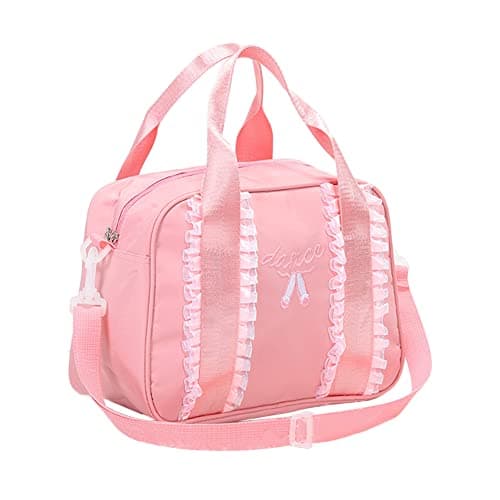 Bexdug Girls Dance Storage Bag - Kids Ballet Dance Sports Gym Duffel Bag with Ergonomic Handles,Ballet Dance Shoe Pocket for Girls