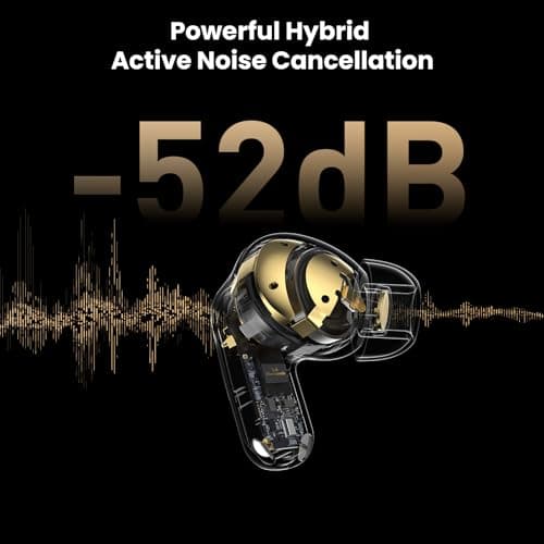 TOZO NC20 Active Noise Cancelling Wireless Earbuds, IPX8 Waterproof Ear Buds, LDAC Hi-Res Sound Stereo Bass, 6 Mics AI Call, Multipoint Pairing, 80H Playtime, Translation Earbuds, Wireless Charging — view 3
