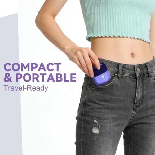 LOPHE Lady Shaver Mini Electric Razor for Women, 2-in-1 Floating Head Portable Facial Hair Remover, Rechargeable Wet Dry Cordless with Type-C, Gentle Painless for Sensitive Skin, Purple — view 6