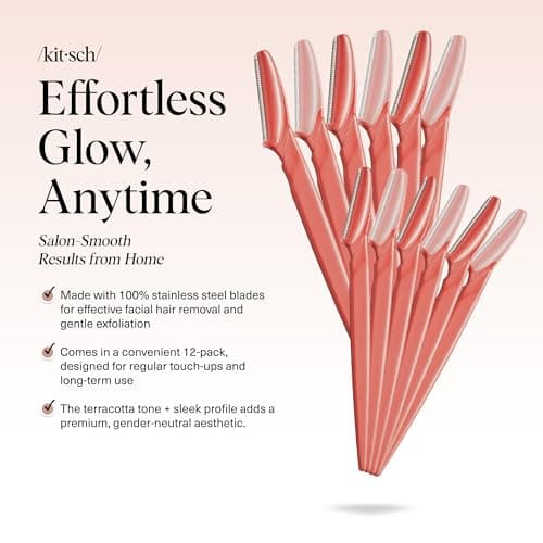 Kitsch Dermaplane Razor for Women Face 12pcs - Coral — view 2