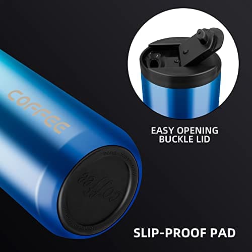 Travel Mug, Double Walled Coffee Cup 550ml Vacuum Insulation Stainless Steel with Leakproof Lid Eco-Friendly, for Hot and Cold Water Coffee and Tea — view 5