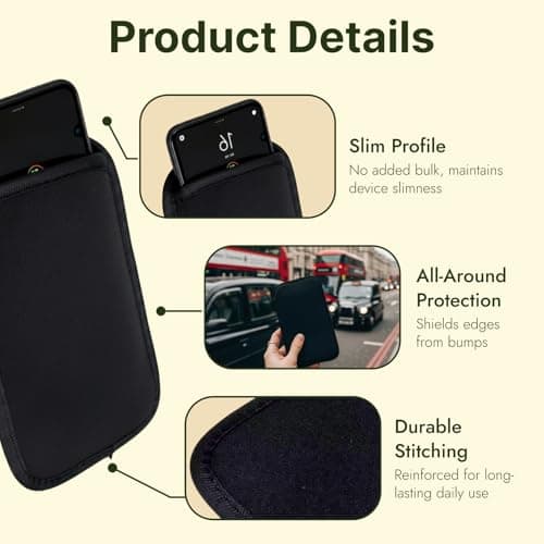 2PCS Phone Bag, Universal Neoprene Shockproof Pouch Sleeve Case for S23 Ultra, Note20 Ultra, S20 Ultra, Note10 Lite, A53 5G, 15 14 13 12 Pro Max, Soft Lightweight Waterproof Protection Bag — view 5
