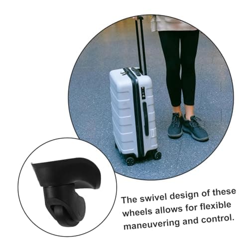 GALPADA Suitcase Replacement Wheels 2pcs Black ABS Trolley Caster — view 3