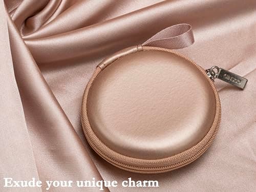 Ginsco Mini-Portable Hard Shell Earbuds Case for Apple EarPods Headphones USB-C Wired Ear Buds/Skullcandy Jib Wired Earbuds, Travel Case for Earphones Earplugs (Rose Gold, 1 Pack) — view 3