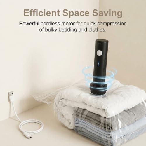 Portable Electric Vacuum Pump for Travel Bags Clothes USB-C Rechargeable — view 2