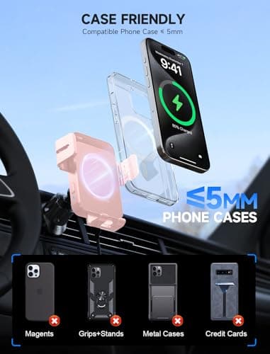 MOKPR Car Phone Holder Wireless Charger, 15W Wireless Car Charger — view 5