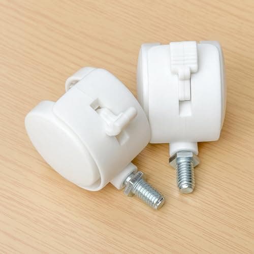 4 PCS Swivel Universal Casters Wheels with Brakes,Furniture Castor (White) — view 3