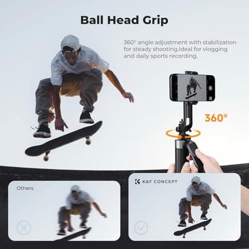 K&F CONCEPT 180cm Phone Tripod with 4-Leg Tripod Base & Wireless Remote — view 3