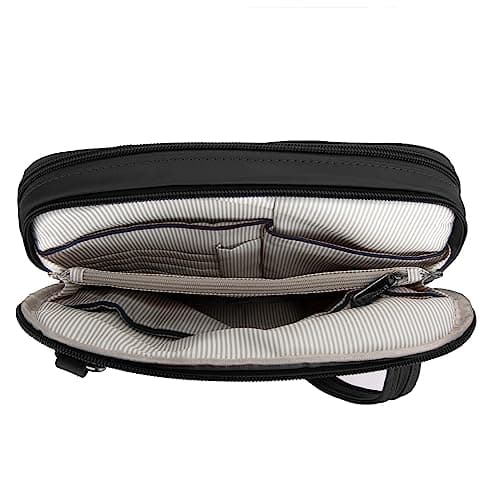 Travelon Women's Anti-theft Tailored East/West Organizer Chrossbody, Onyx, One Size, Anti-theft Tailored East/West Organizer Chrossbody — view 6