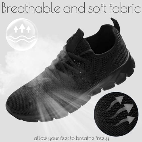 Oltyutc Trainers Men Running Gym Sneakers Walking Shoes Black Size 9 UK — view 4