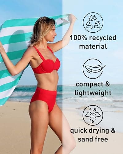 Fit-Flip Beach Towel Microfibre - Large Quick Dry Towels - Sand Free — view 6