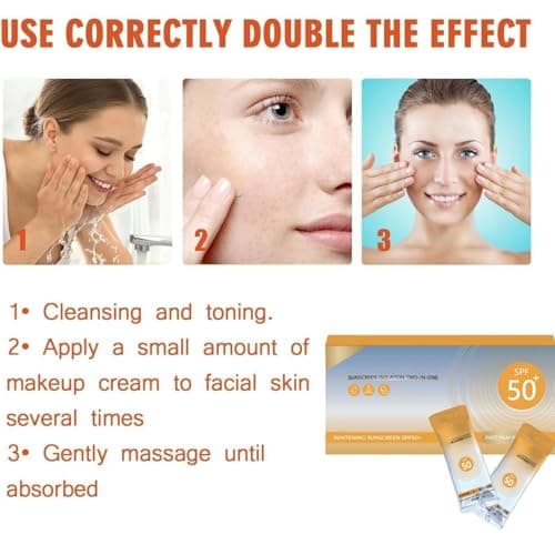 2PCS*50 Pack Mini Sunscreen Travel Size,SPF 50+ Long-Lasting Face Moisturizer with Sun Protection,Waterproof & Portable Sunscreen for Body & Face,Protetion Mi/ni Sun Cream,Face Moisturiser with Spf — view 6