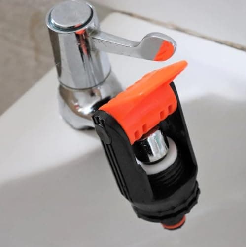 B2C Universal Tap Connector Adapter Mixer Kitchen Garden Hose Pipe Joiner Fitting 1/2 - Fits MOST kitchen taps (Lever type - Red) — view 2