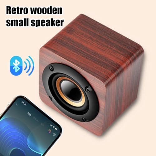Wooden Retro Bluetooth Speaker, Wood Grain Portable Speaker Loud Treble ＆ Deep USB, Support Speaker Wireless Bluetooth Bass — view 3
