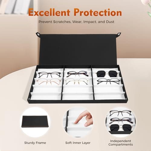 180 Pairs Eyeses Display Case Portable Sunses Trolley with Retractable Pull Rod & 4 360° Wheels Travel Sto Box for Optical es Black Suitcase — view 4
