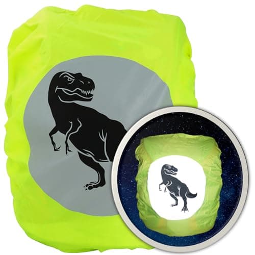 EANAGO 100% waterproof kids backpack rain cover - highly reflective school bag protector for school kids - lightweight & durable - giant reflector to increase safety — view 2