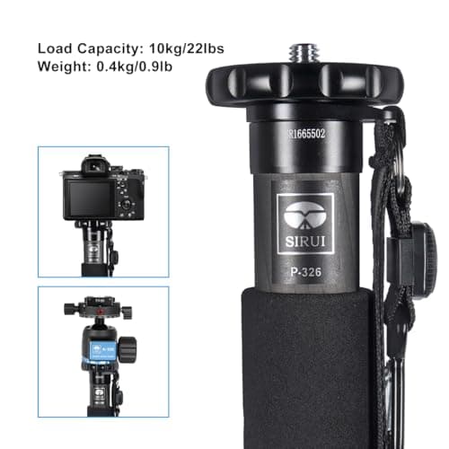 SIRUI 61.4"/156cm Carbon Fibre Monopod for Camera, P-326 — view 6