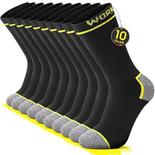 FALARY Thermal Mens Socks Size 6-8 Uk Multipack Thick Work Socks Mens 6-9 Heavy Duty 10 Pairs Boot Socks Mens Running Socks Trainer Socks Sports Socks Men'S Athletic Socks Cotton Socks