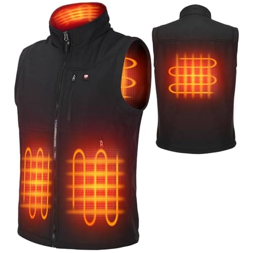 KEMIMOTO Men's Heated Gilet, 10000mAh Battery, App-Controlled Vest