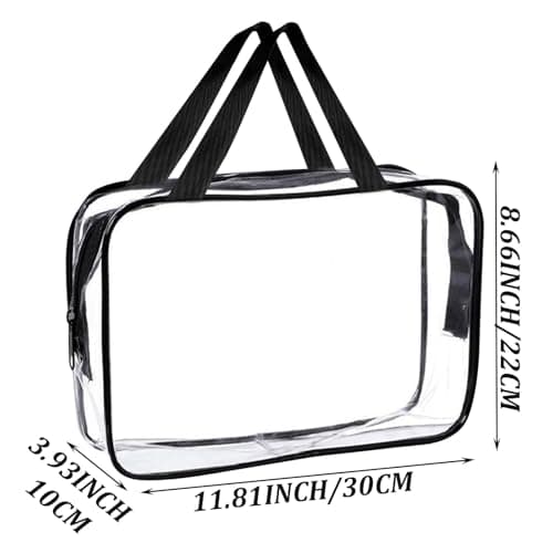 GWAWG Transparent Hanging Toiletry Bag with Handle, Clear Waterproof Travel Cosmetic Organizer, Shower Bag for Airplane Carry On, Portable Makeup Storage Case for Men Women — view 2