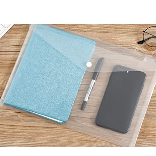 12 Pack Plastic Wallets A4 File Folders Plastic Transparent Document Folder with Label Pocket Snap Button Clear Files Envelope Pockets for Home, Office, School and Travel — view 6