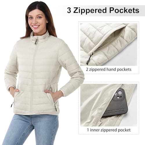 Outdoor Ventures Women's Packable Puffer Jacket Lightweight Quilted Jacket — view 5