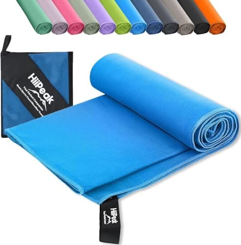 HiiPeak Microfibre Towel 【140cmx70cm】 Compact Camping Beach Towel travel towels - Quick Dry Lightweight Absorbent Sports Gym Swimming Hiking Drying Towel for Men,Women (Light Blue, L - 140cm x 70cm)