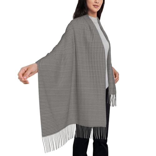 HTTUP Floral Graphite Print Scarf Tassel Women Men Travel Holiday Office Soft Warm Stylish Elegant Fall Winter — view 4