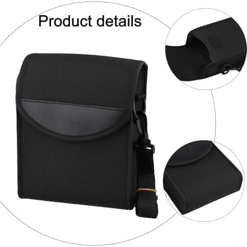 Black Roof Binocular Case for 42mm Objective Lens, Compact Storage Bag with Water-Resistant 1680D Fabric, Lightweight Carrying Pouch for Binoculars and Cameras — view 6