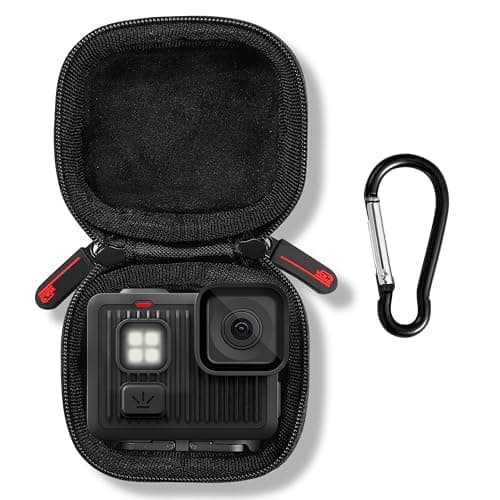 Carrying Case for gopro Lit Hero/Hero Accessories Hard Shell PU Cover Protection Storage MINI Bag Travel Portable Cases with Carabiner Action Camera