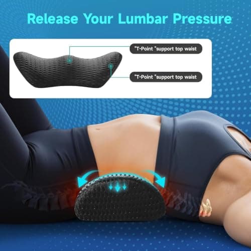 Niceeday Lumbar Support Pillow for Office Chair, Car Lumbar Pillow, Memory Foam Back Support Cushion with Breathable 3D Mesh Back Support for Office Chair Back Support Backrest 3D-Small — view 2