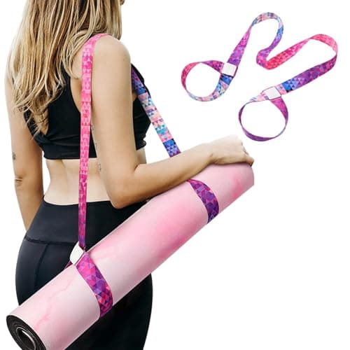Yoga Mat Strap, Adjustable Multicolor Carrying Shoulder Strap for Yoga Mat
