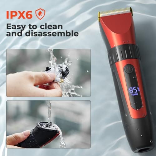 2000mAh Hair Clippers Men Cordless 4 Hours Long Running Time, Professional Hair Clipper, Low Battery Reminder, Travel Lock, Beard Trimmer Kit with 8 Limit Combs Shavers Men Waterproof — view 6