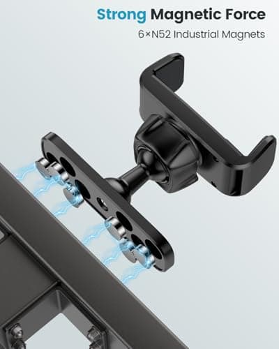 APPS2Car Magnetic Mount for GYM, 360 Adjustable Magnetic Phone golf Mount, Magnet Phone Holder Compatible with 4.7-6.5" Smartphones, Alloy Base and Joint, Black Cradle — view 2