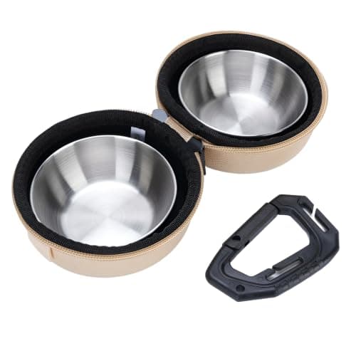 Benytro Portable Double Stainless Steel Pet Bowl Set with EVA Case — view 4