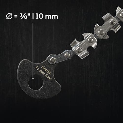 Nordic Pocket Saw Double Sided Chain for Rope Saw - 83 cm Sawchain for High Branches with 43 Teeth on Each Side - Bi-Directional Teeth cuts in Both Directions - Rope Chainsaw — view 4