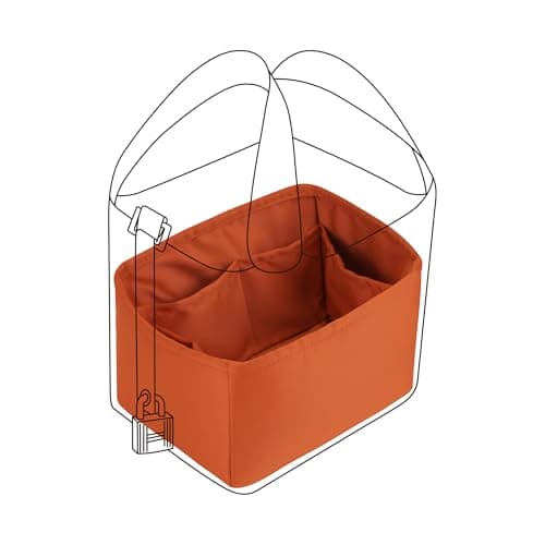 DGAZ Silk Purse Organizer Fits picotin18/22Bags, Silky Smooth, Luxury Handbag Tote in Women Bag Shapers (Feu Orange, PC22)