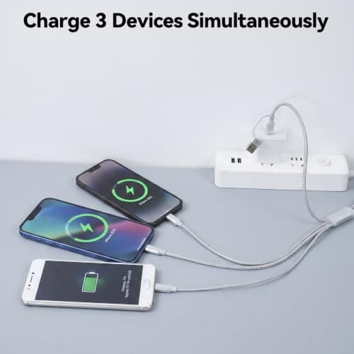 aceyoon 3 in 2 Multi Charging Cable, 35CM Short Multi Charger Cord — view 3