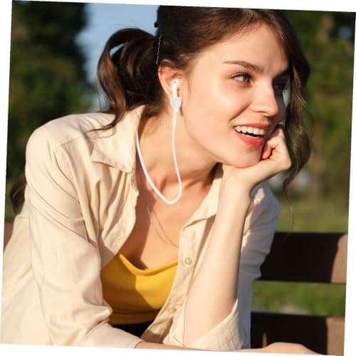 TOVINANNA Earphone Anti-lost Lanyard Magnetic Silicone Ear Bud Lanyard for Earbuds, White, Easy to Store, for Workout and Travel, Adults — view 6
