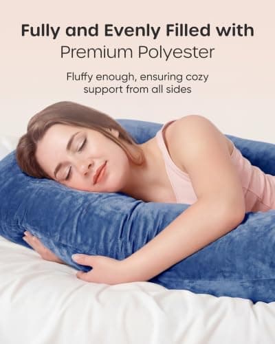 Nuliie Pregnancy Pillow for Sleeping, U Shaped (Navy) — view 5