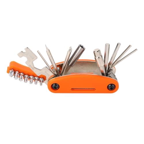 Generic 20 in 1 Bike Multitool, Cycling Multi Tool Kit Portable Integrated Professional for Travel for Camping (Orange) — view 5