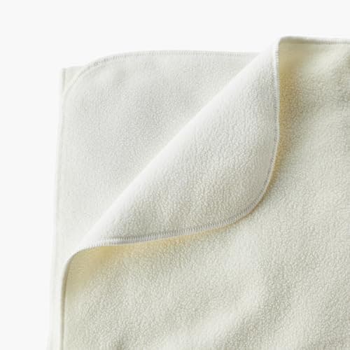 Myga Reversible Fleece Yoga Blanket - Soft, Warm & Lightweight Blanket for Yoga, Meditation and Relaxation - Machine Washable & Cozy Throw for Home & Travel - Large, 200cm x 145cm (Cream) — view 3