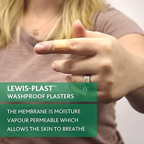Lewis-Plast Premium Assorted Breathable Sterile Hypoallergenic Washproof Plasters, Box of 100 First Aid Medical Grade Waterproof Plaster, Suitable for All Types of Minor Cuts and Grazes — view 5