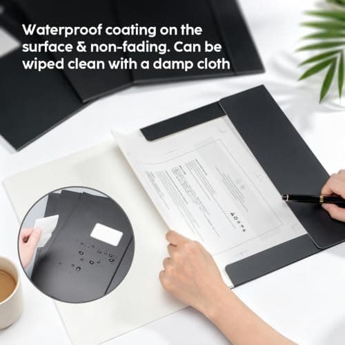 JiaWei Folders for Paperwork A4, Pack of 12 File Folder, 11mm Spine, Made of 350 g/㎡ Strong Cardboard with 3 Flaps & Elastic Strap, Document Organiser - Black — view 5