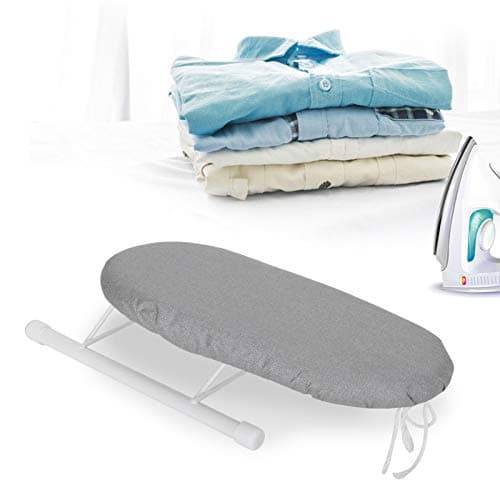 Ironing Board with Folding Legs, Mini Table Top Ironing Board, Compact Flat-Folding Steam Iron Table with Cover, Ideal for Home Travel, 10.2x4.3x3.1in(Silver Cloth) — view 6